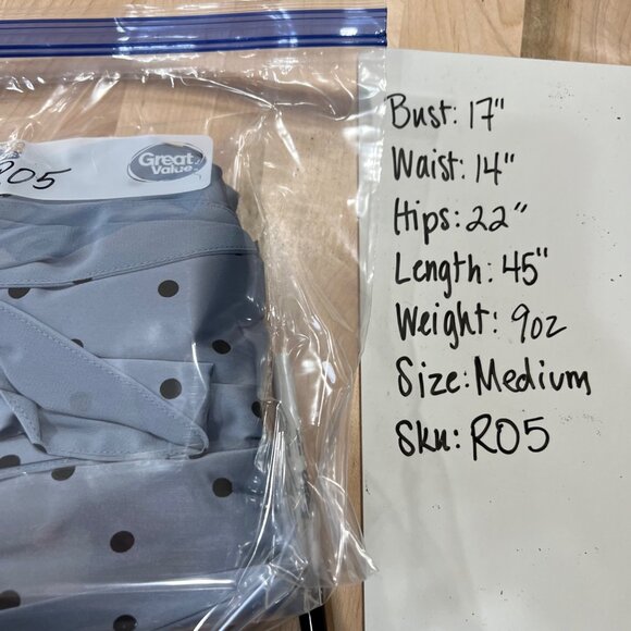 Modcloth Gill Polka Dot Sleeveless A-Line Midi Dress Knot Back Blue Size Medium - Picture 13 of 13